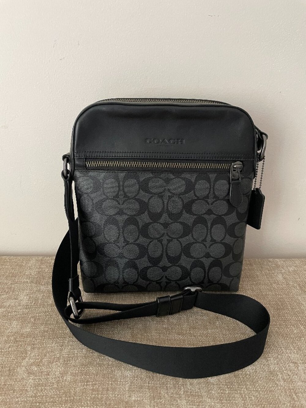 COACH Coated Canvas Houston Flight Bag Crossbody